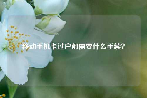 移动手机卡过户都需要什么手续？